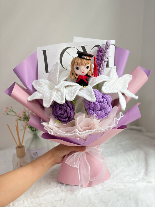 Rose and Lily Graduation Bouquet | Purple Theme 🎓