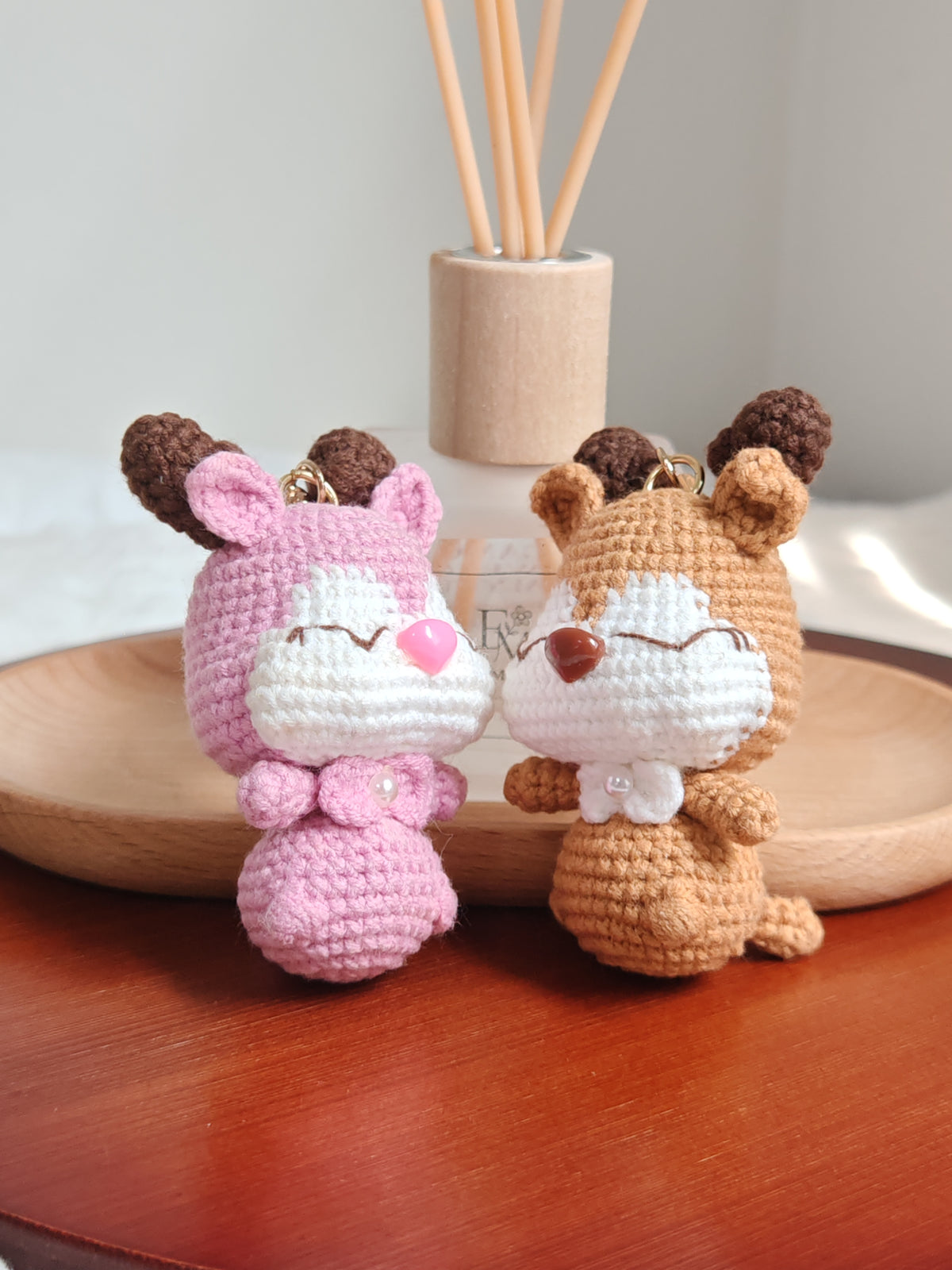 Deer Couple Keychain | Deerly in Love | 一路有你 ❤️
