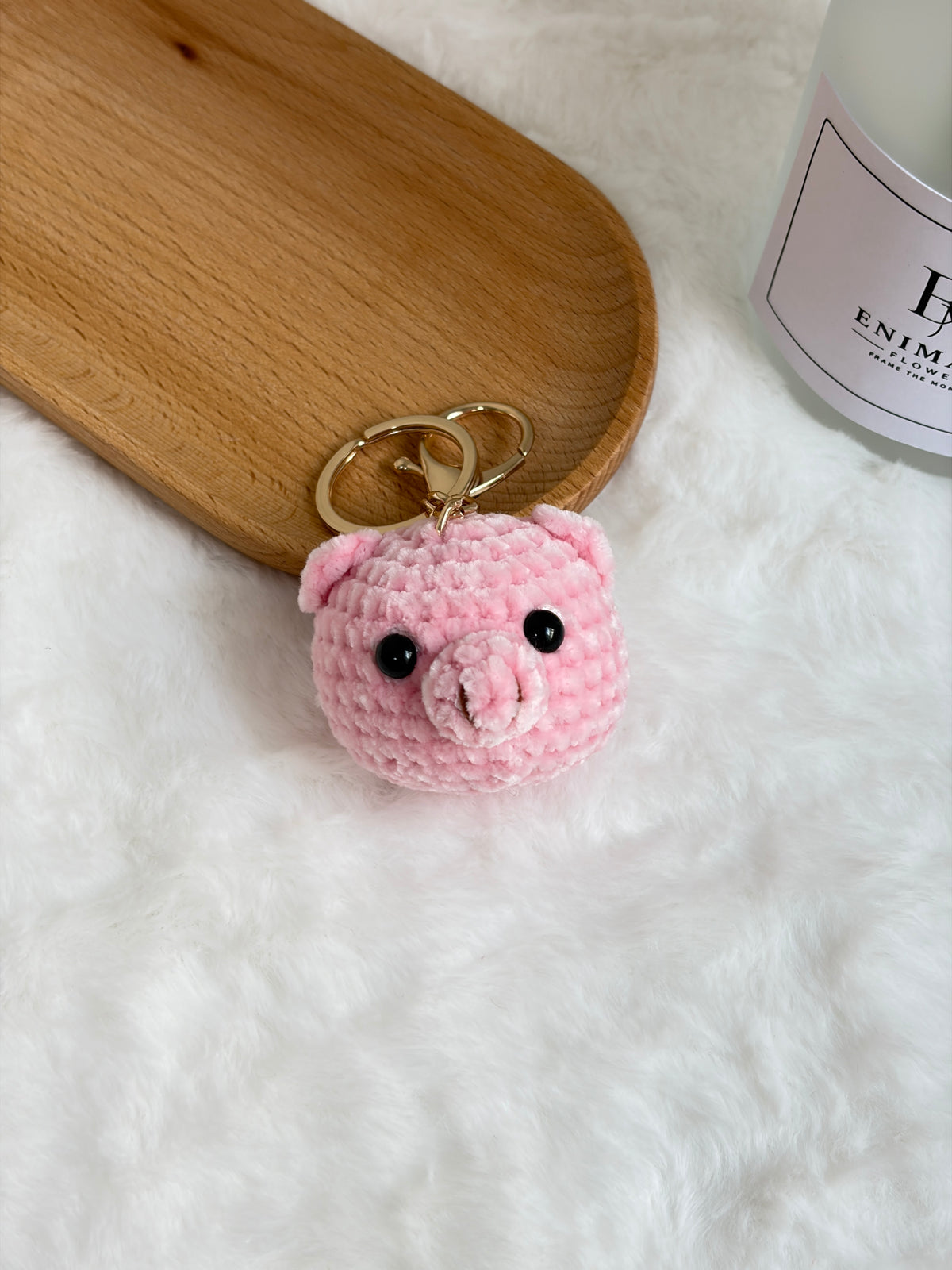 Mini Pig Keychain 🐷 | Chenille Yarn