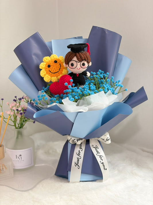 💙 Smiling Sunflower Love Graduation Bouquet 🎓