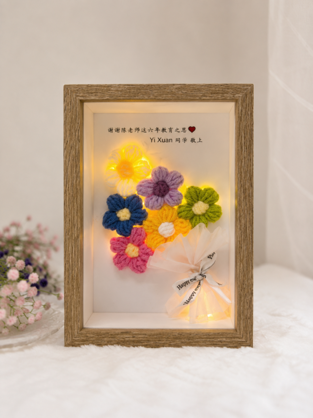 Stand Alone Puff Flower Frame | Mini Single Bouquet 🌸 (7 Inches)