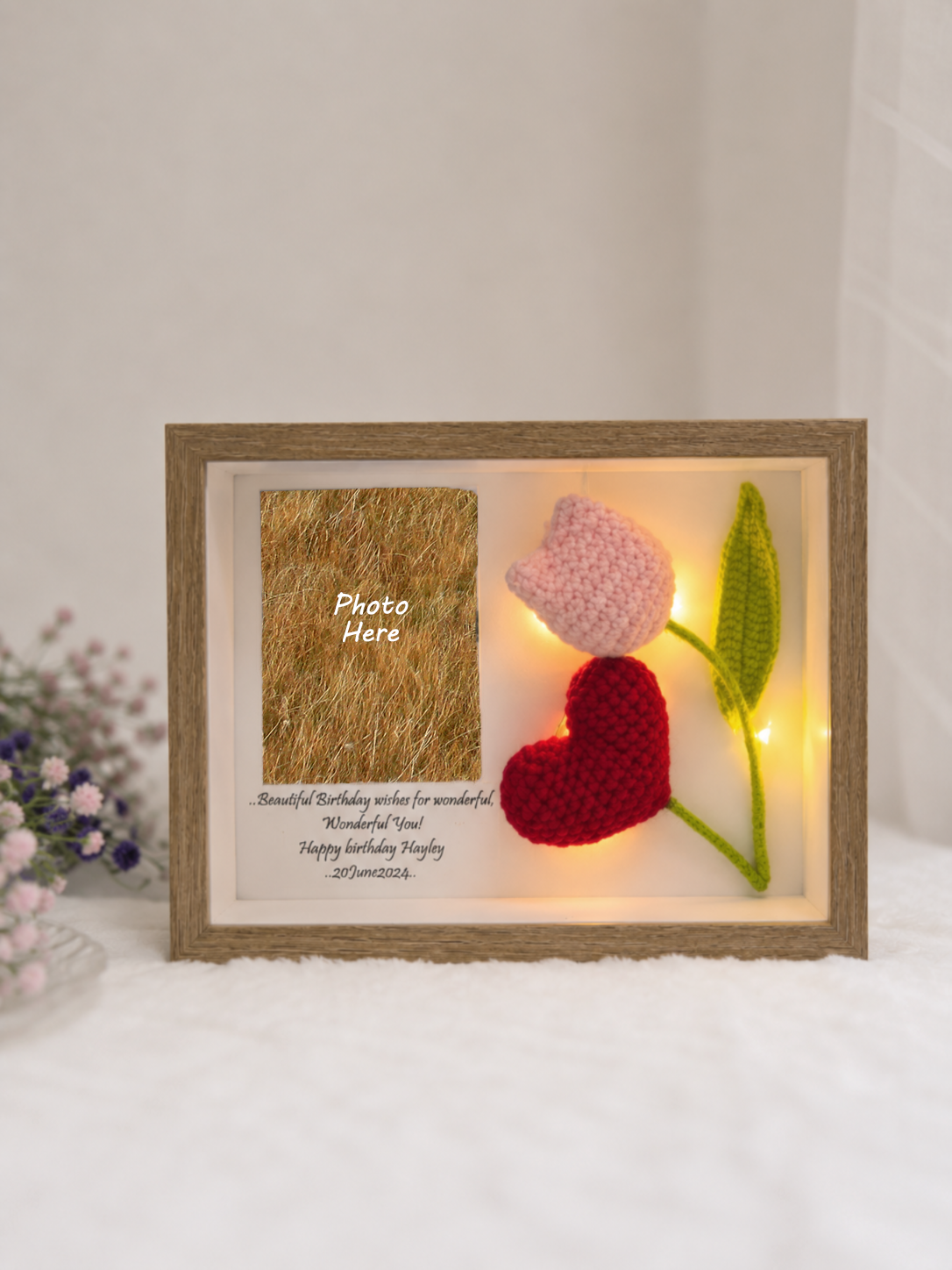 Tulip Love Photo Frame 🌷❤️ (8 Inches)