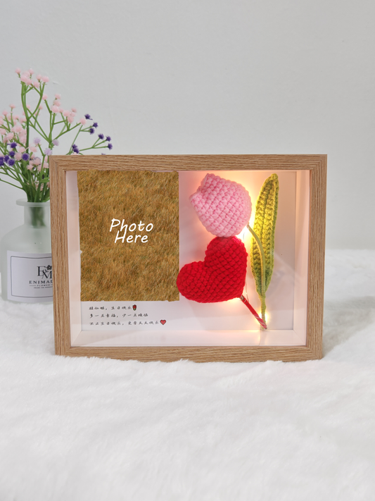 Tulip Love Photo Frame 🌷❤️ (8 Inches)