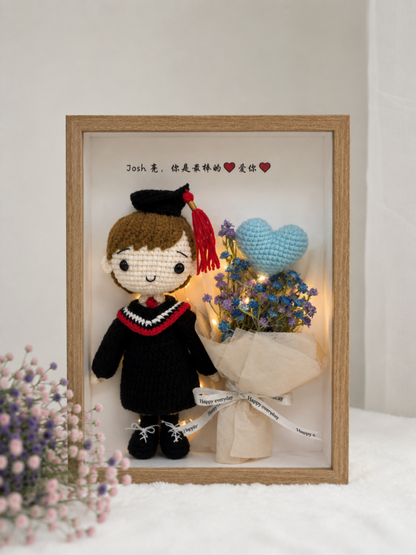 Stand Alone Heart Graduation Frame | Love You 🎓❤️ (Big Doll) (A4 size)