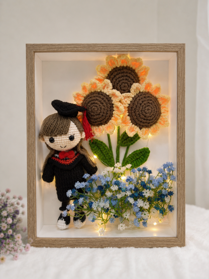 Success Graduation Frame | Triple Sunflower 🎓 (Big Doll) (A4 size)