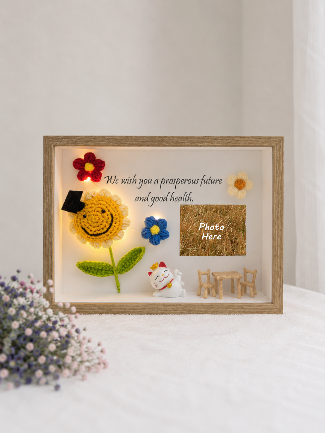 Smiling Sunflower Graduation Photo Frame 🎓 (8 Inches)