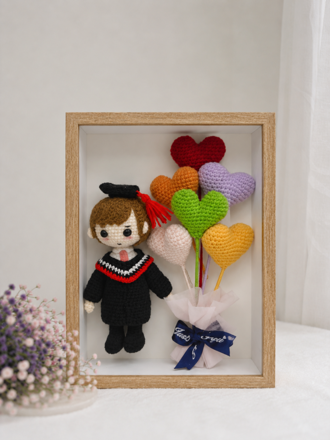 Heart Balloon Graduation Frame | Mini Bouquet 🎓 (Big Doll) (A4 size)