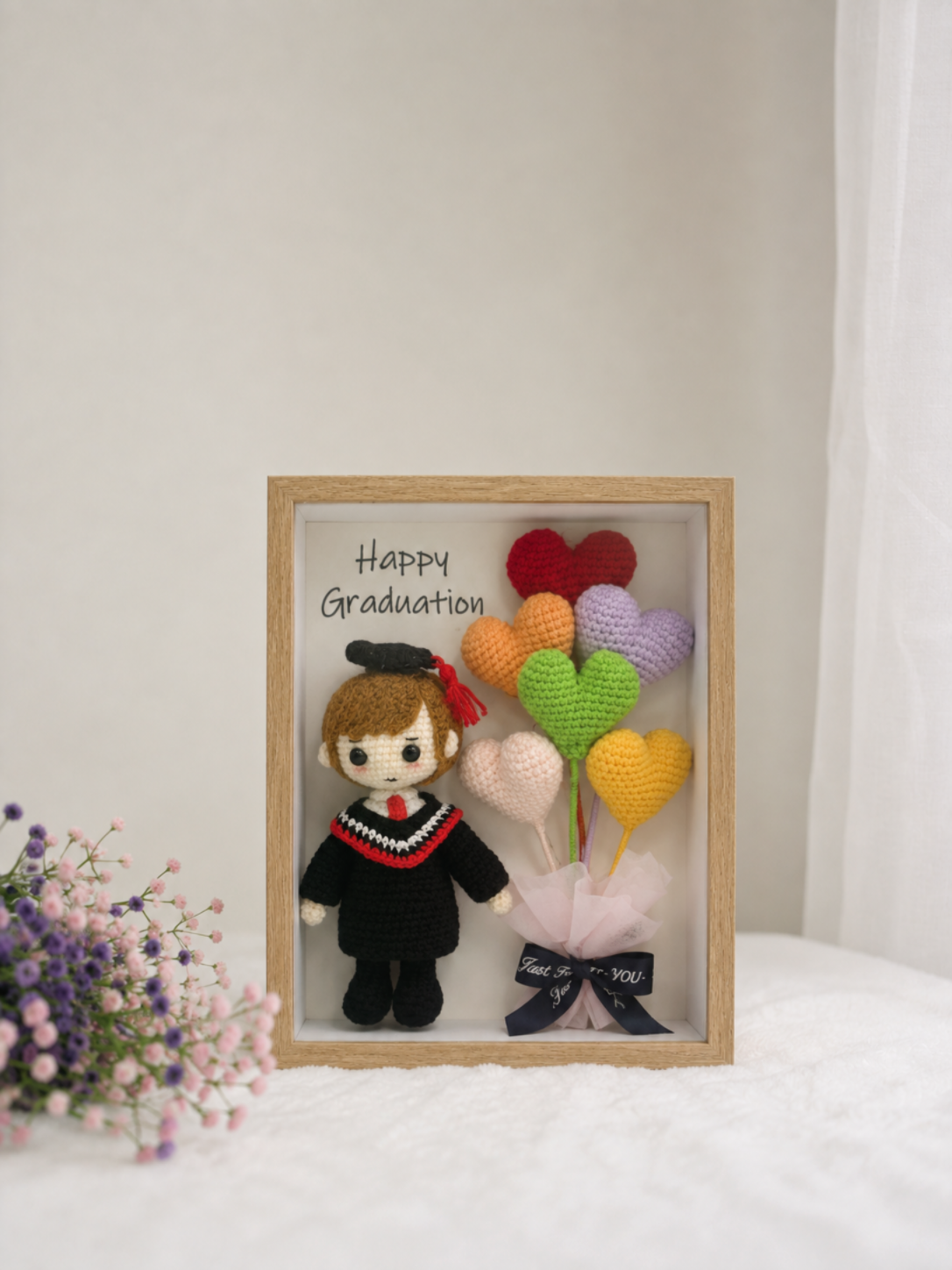 Heart Balloon Graduation Frame | Mini Bouquet 🎓 (Big Doll) (A4 size)