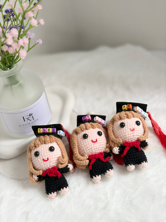 Mini Graduation Doll Keychain | Custom Name 🎓
