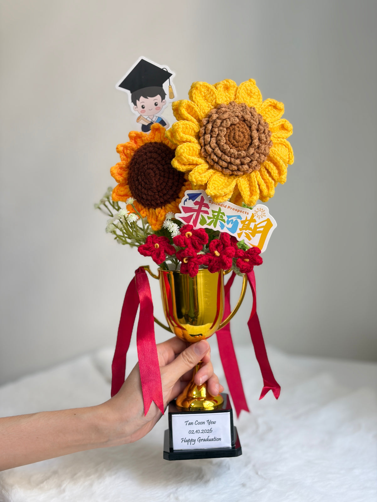 Graduation Trophy Bouquet | Sunshine Sunflowers 🌻🎓🏆