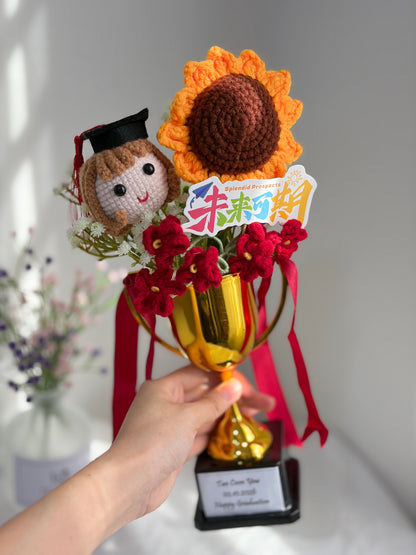 Graduation Trophy Bouquet | Sunflower Pop 🌻🎓🏆