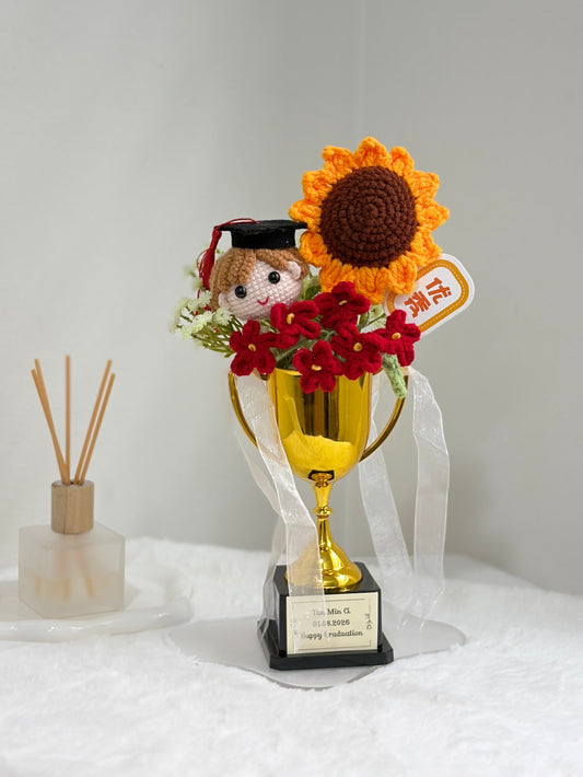 Graduation Trophy Bouquet | Sunflower Pop 🌻🎓🏆