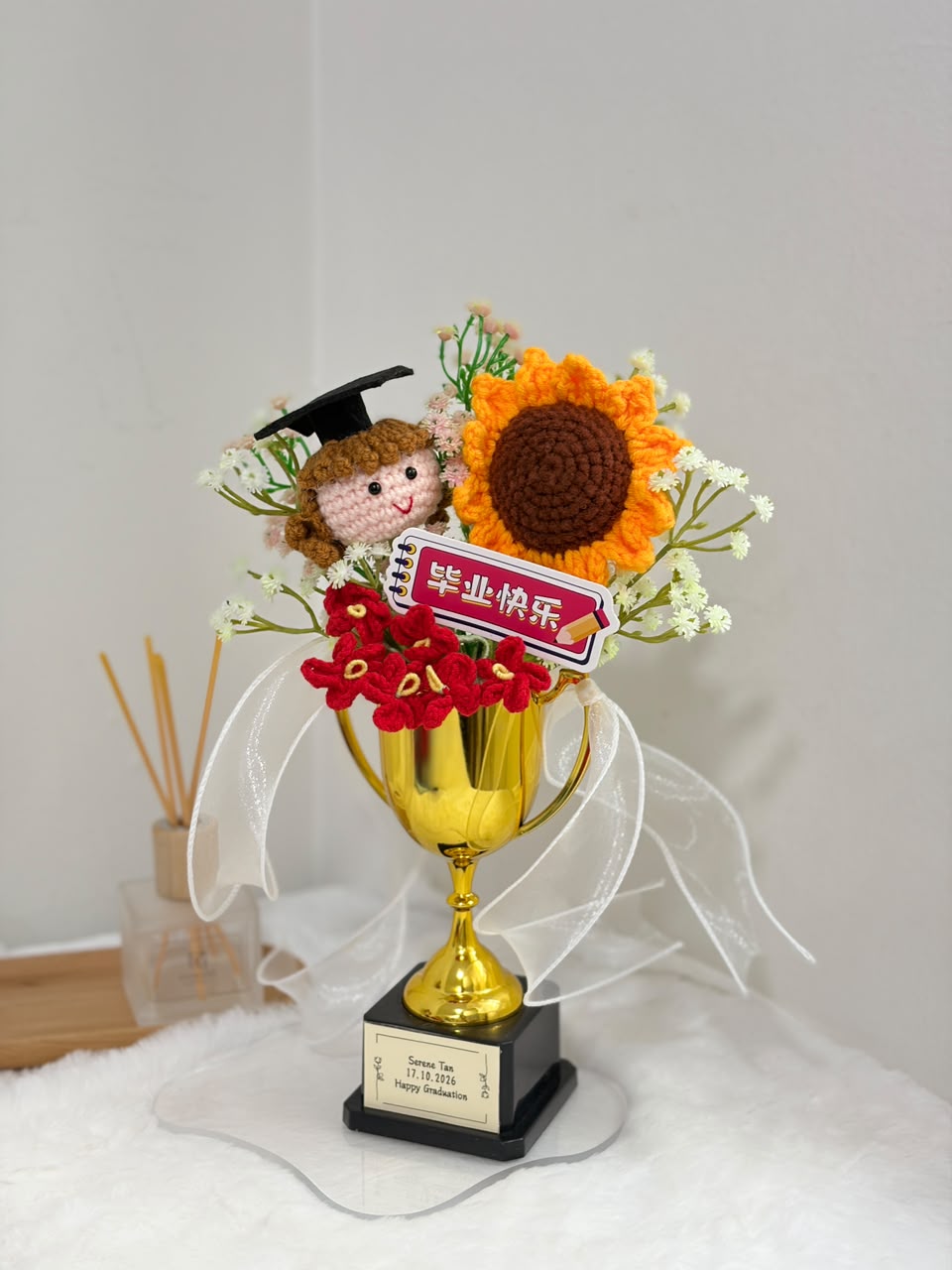 Graduation Trophy Bouquet | Sunflower Pop 🌻🎓🏆