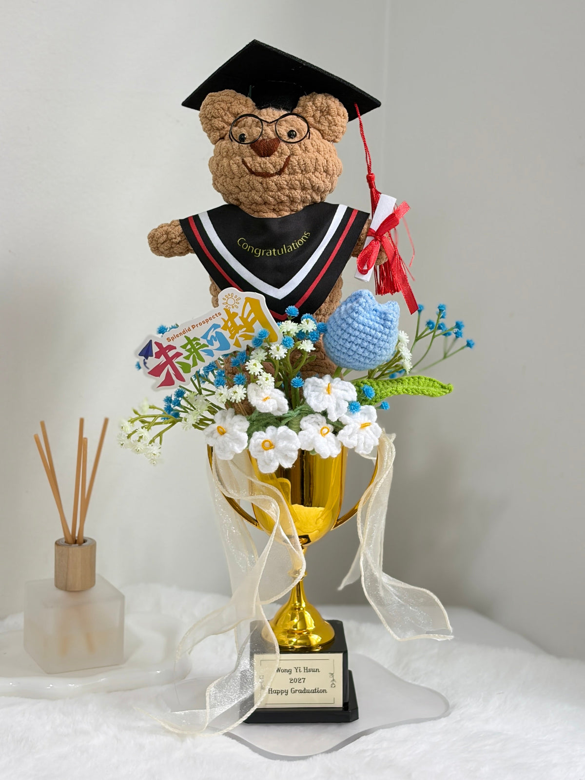 Graduation Trophy Bouquet | Smiling Bear 🐻🎓🏆
