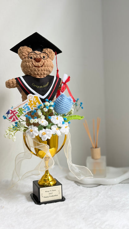 Graduation Trophy Bouquet | Smiling Bear 🐻🎓🏆