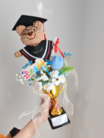 Graduation Trophy Bouquet | Smiling Bear 🐻🎓🏆