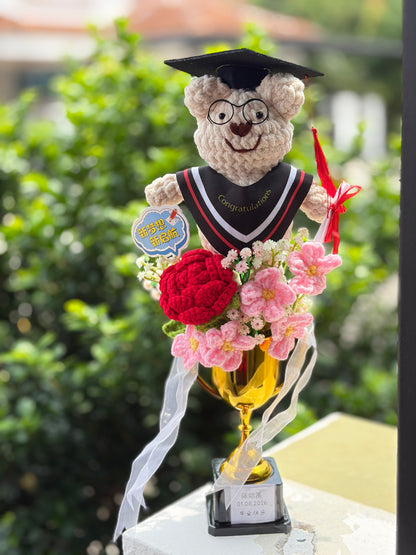 Graduation Trophy Bouquet | Smiling Bear - 2nd Edition 🐻🎓🏆
