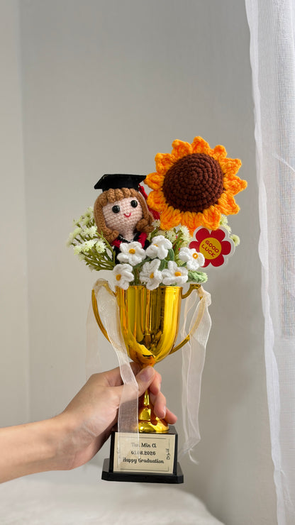Graduation Trophy Bouquet | Good Luck To You 🌻🎓🏆