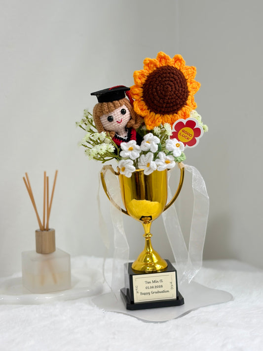 Graduation Trophy Bouquet | Good Luck To You 🌻🎓🏆