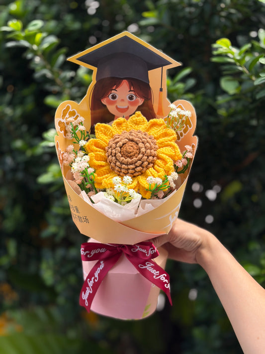 (Girl) Happy Graduation Bouquet | Stand Alone Sunflower 🌻🎓