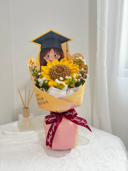 (Girl) Happy Graduation Bouquet | Stand Alone Sunflower 🌻🎓