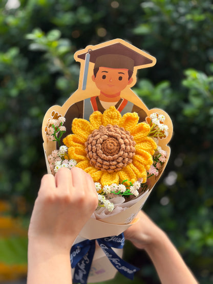 (Boy) Happy Graduation Bouquet | Stand Alone Sunflower 🌻🎓