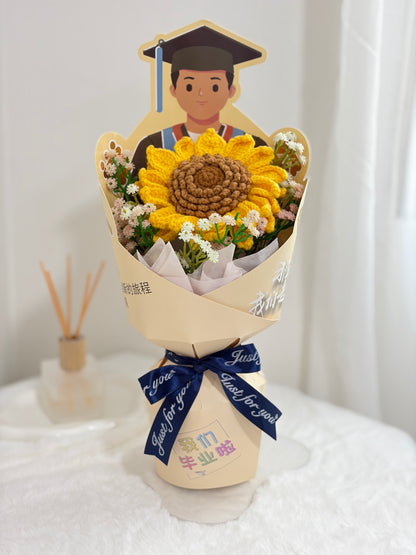 (Boy) Happy Graduation Bouquet | Stand Alone Sunflower 🌻🎓