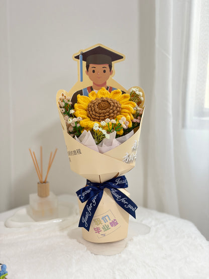 (Boy) Happy Graduation Bouquet | Stand Alone Sunflower 🌻🎓