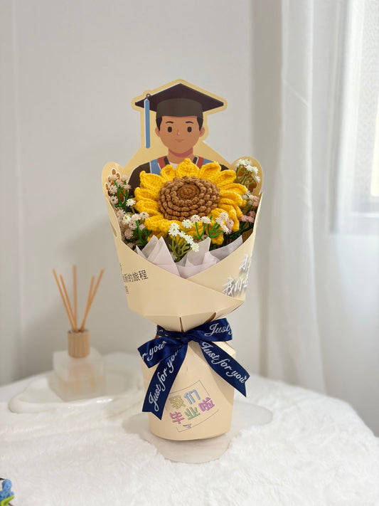 (Boy) Happy Graduation Bouquet | Stand Alone Sunflower 🌻🎓