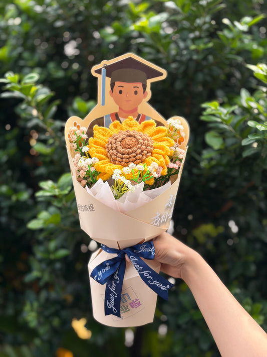 (Boy) Happy Graduation Bouquet | Stand Alone Sunflower 🌻🎓