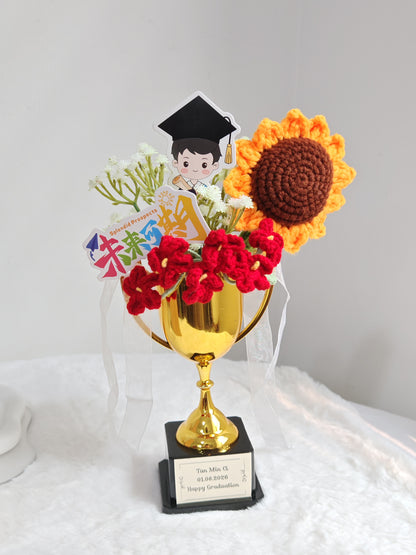 Graduation Trophy Bouquet | Sunflower 🌻🎓🏆