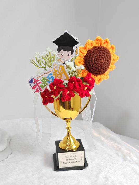 Graduation Trophy Bouquet | Sunflower 🌻🎓🏆