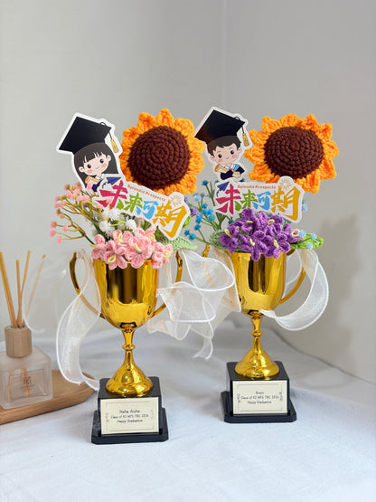 Graduation Trophy Bouquet | Sunflower 🌻🎓🏆