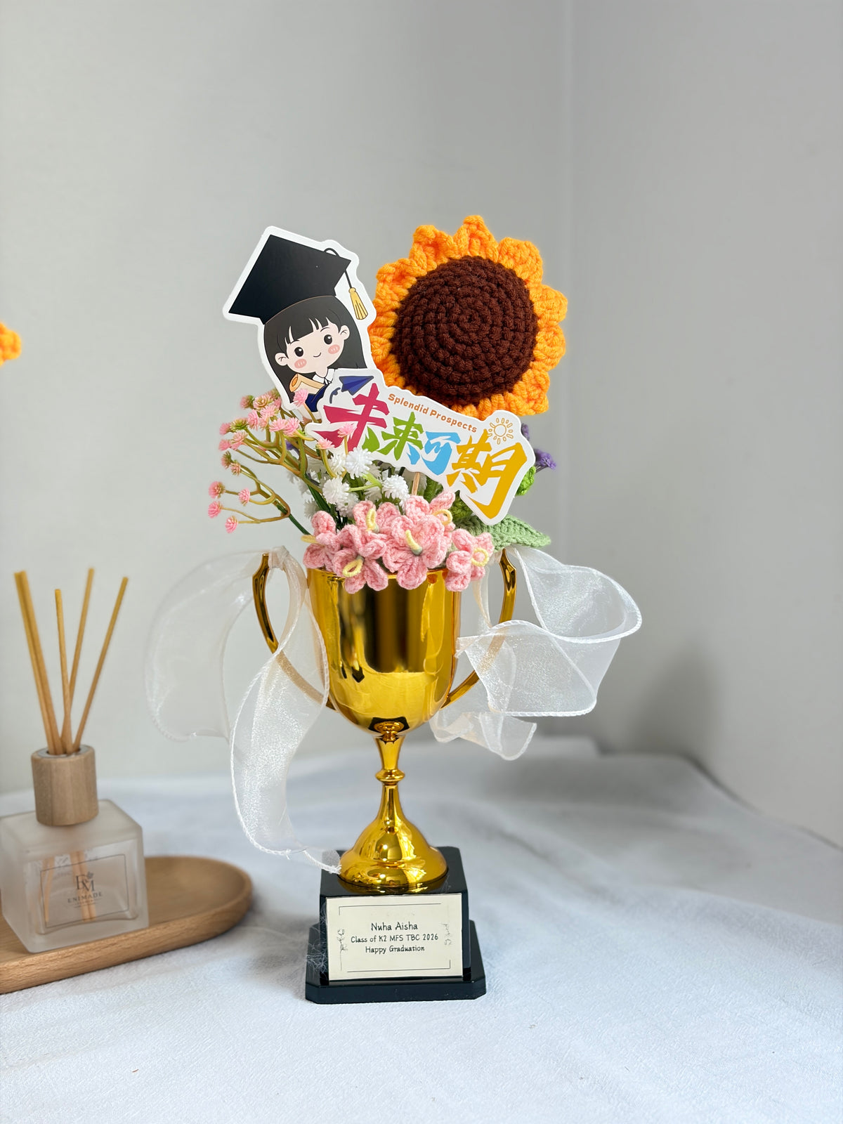 Graduation Trophy Bouquet | Sunflower 🌻🎓🏆