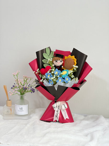 Sunflower Graduation Bouquet | Claret 🌻🎓 - 2nd Edition