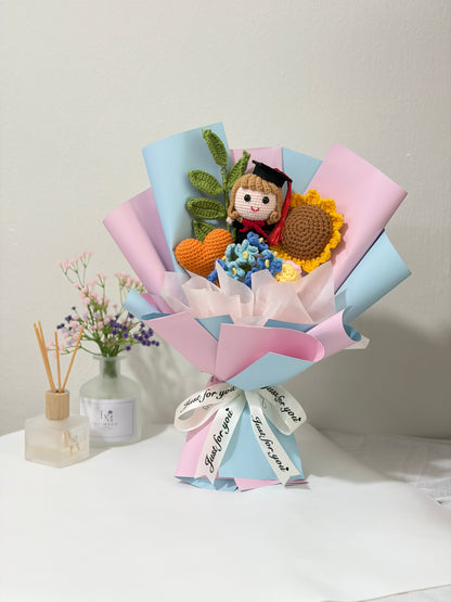 (Girl) Sunflower Graduation Bouquet | Claret 🌻🎓
