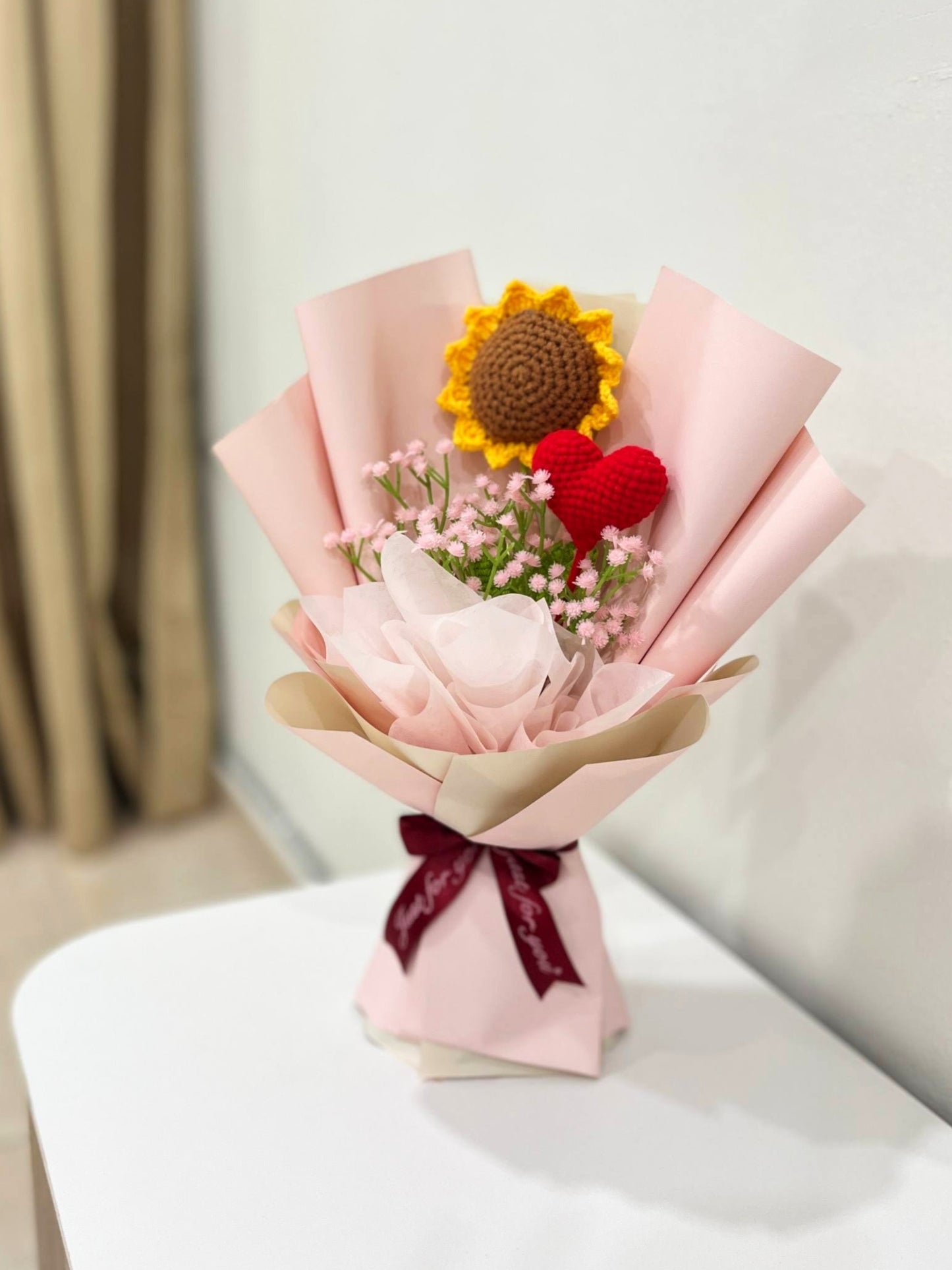 Classic Sunflower Heart Bouquet ❤️🌻