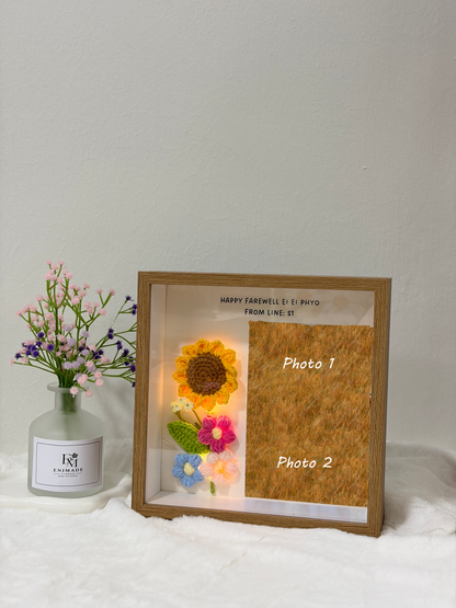 Sunflower Puff Double Photo Frame (9 Inches) 🌻