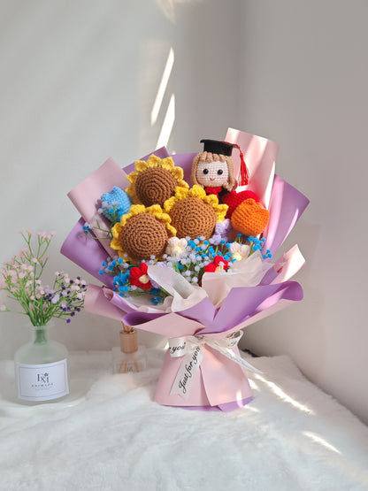 Flower Garden Graduation Bouquet  | Triple Sunflowers 🌻🌻🌻🎓 - 2nd Edition