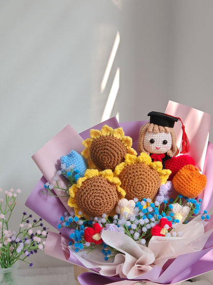 Flower Garden Graduation Bouquet  | Triple Sunflowers 🌻🌻🌻🎓 - 2nd Edition
