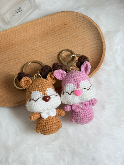 Deer Couple Keychain | Deerly in Love | 一路有你 ❤️