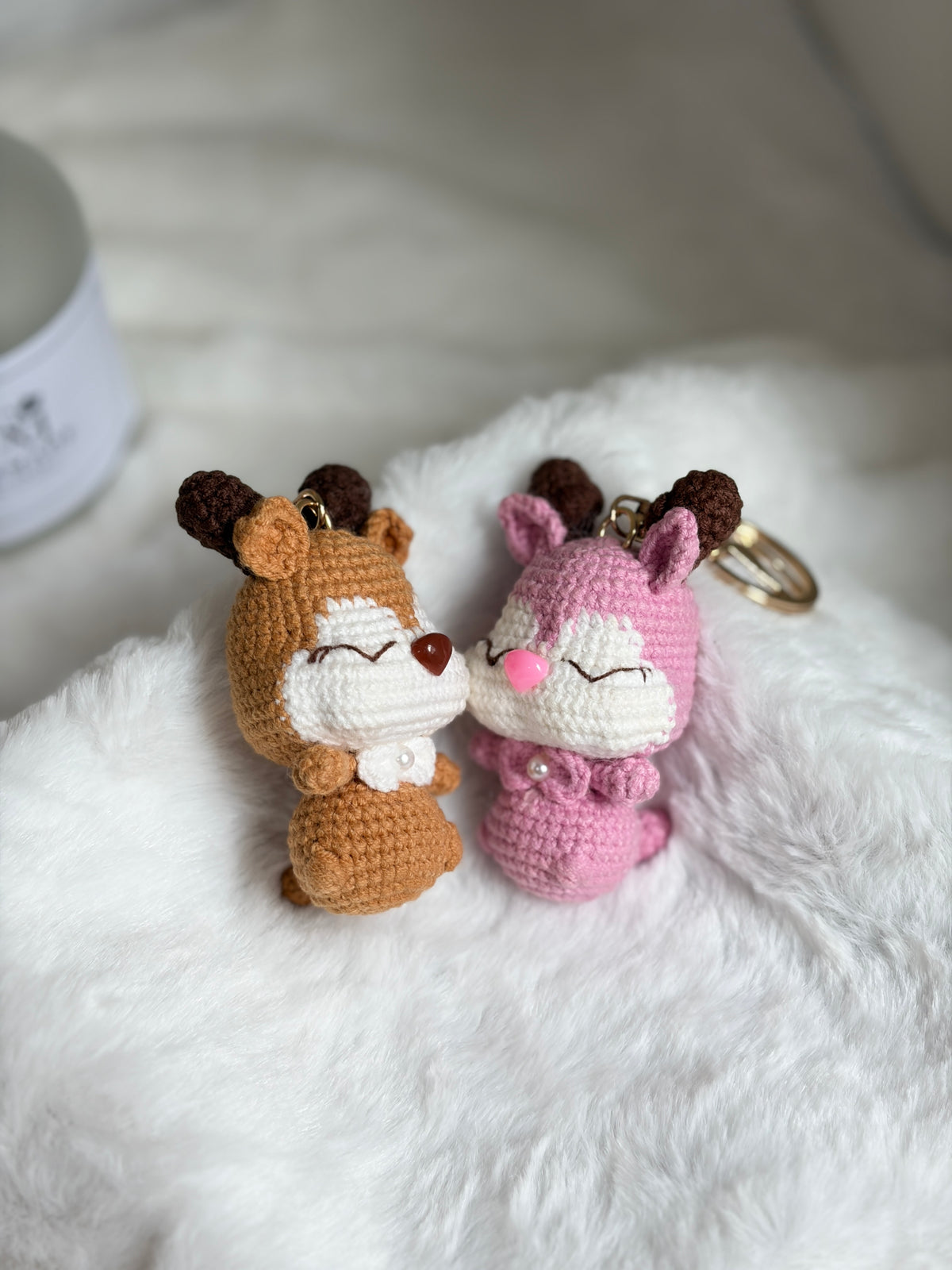 Deer Couple Keychain | Deerly in Love | 一路有你 ❤️