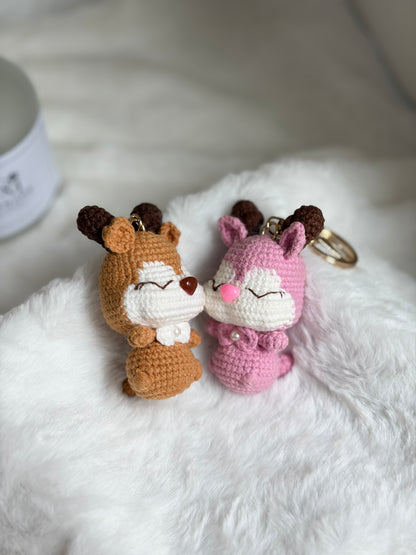 Deer Couple Keychain | Deerly in Love | 一路有你 ❤️