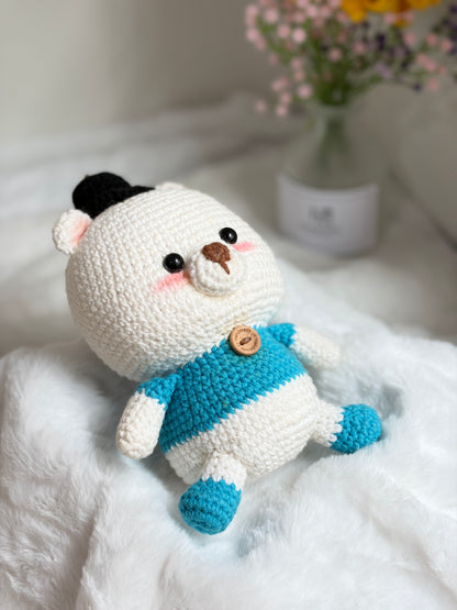 [CLEAR STOCK] Blue Bear with Hat Keychain 🧸