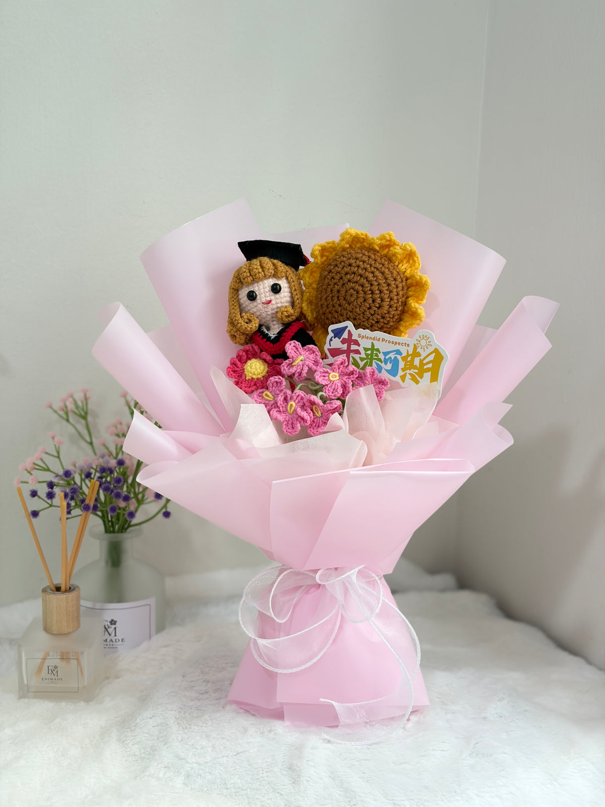 Pinky Graduation Bouquet | Best Wishes 🎓
