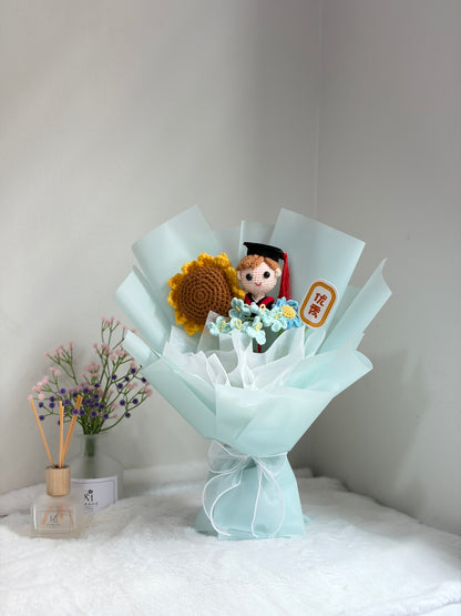Soft Blue Graduation Bouquet | Best Wishes 🎓