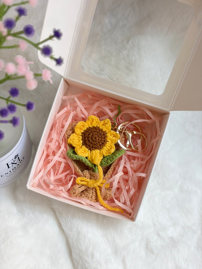 Standalone Mini Bouquet Keychain | Sunflower | Carnation | Rose