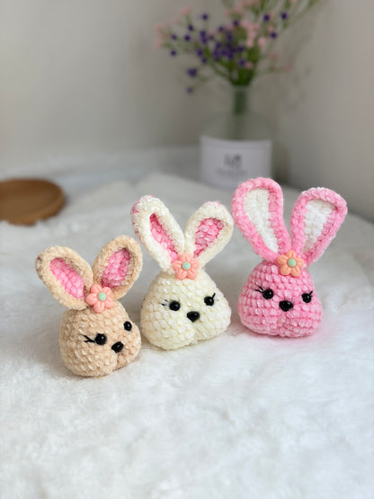 Chubby Bunny Keychain | Chenille Yarn 🐰