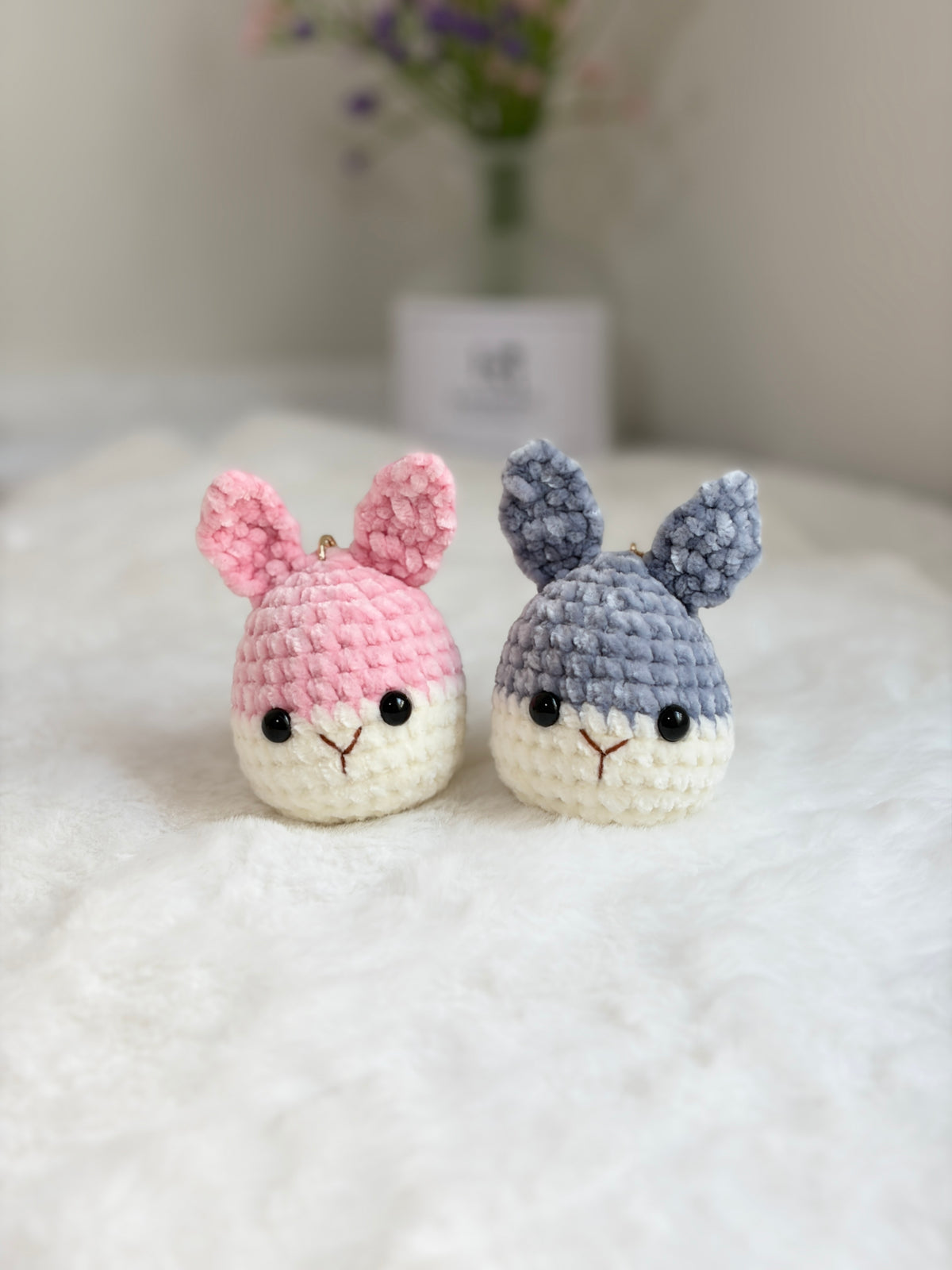 Sweet Bunny Keychain | Chenille Yarn 🐰