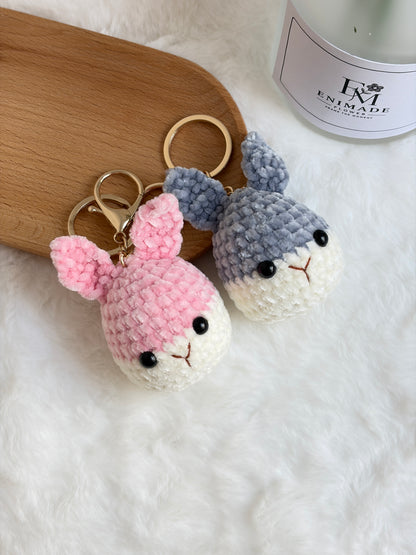 Sweet Bunny Keychain | Chenille Yarn 🐰